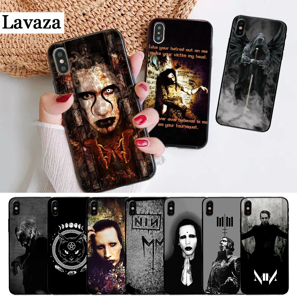 

Lavaza Marilyn Manson Coque Shell DIY Colorful Silicone Case for iPhone 5 5S 6 6S Plus 7 8 X XS Max XR
