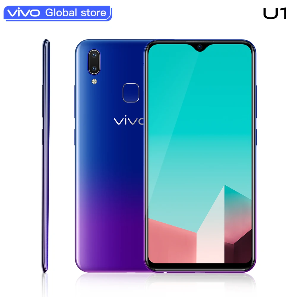 الأصلي vivo U1 الهاتف المحمول 6.2 بوصة شاشة 4 GB RAM 64 GB ROM Snapdragon439 الثماني النواة الروبوت 8.1 4030 mAh بطارية كبيرة الهاتف المحمول