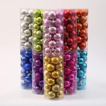 

24pcs/Set Round Christmas Decorations For Home Xmas Tree Decorations Christmas Ball Baubles Party Wedding Hanging Ornament 4cm
