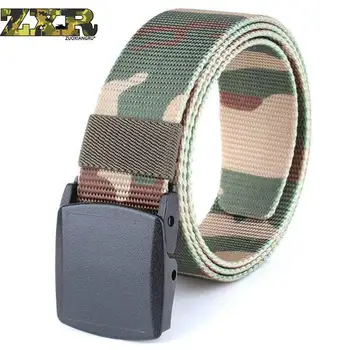 

Unisex Camouflage Nylon Belts for Men Fastener Tactical Belt Women's Plastic Smooth Buckle Strap Male Military Waistband D160