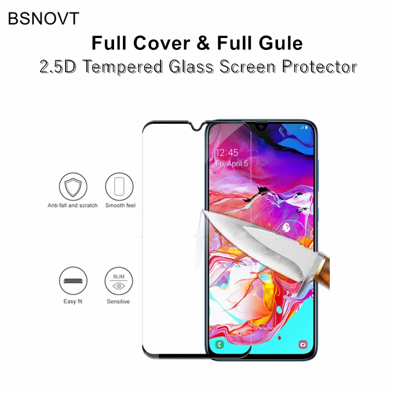 2 шт Защита экрана для Samsung Galaxy A70 стекло полное покрытие полный клей защитное