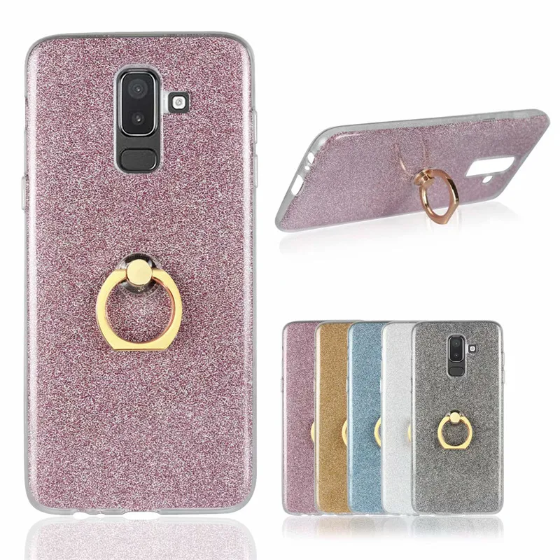 Ainike Bling Glitter Phone Sticker For Samsung Galaxy J1ace J2Pro A6 J5Prime J7Max A9s J330 Soft TPU Case With Ring Holder |