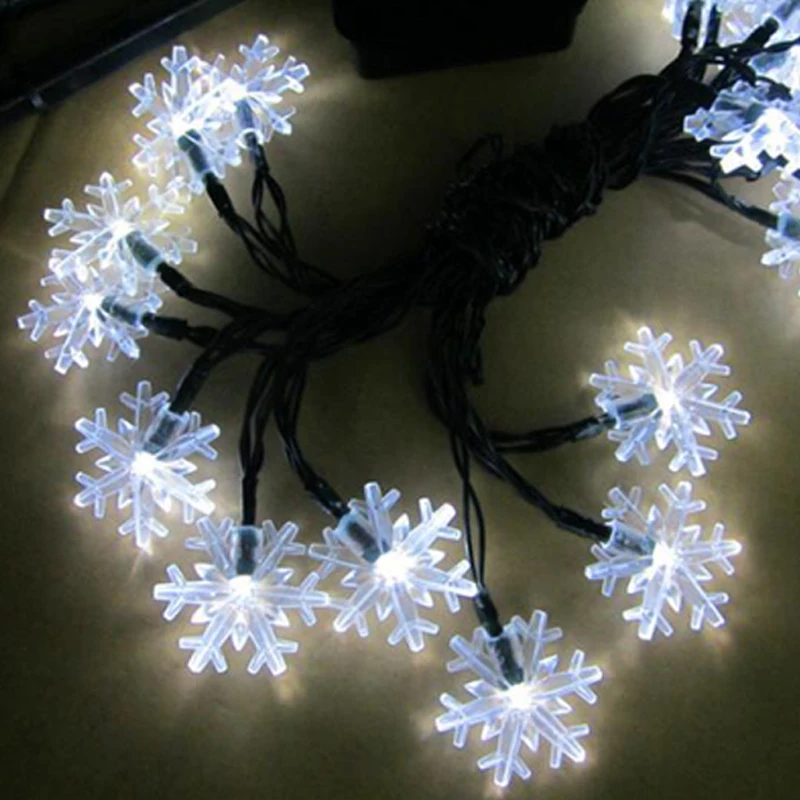 Levou ao ar Floco de Neve Seqüência de Luz Luzes de Natal em Casa Decoração do Partido Livre Solar - 30 Levou Flasher Luzes Luz 5 m 19 Solar Solar Luzes Seqüência de Luz Luzes