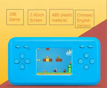 

16cm family computer station game toy ABS Chinese/english version kids handheld game console 298 game 2.4inch multicolor screen