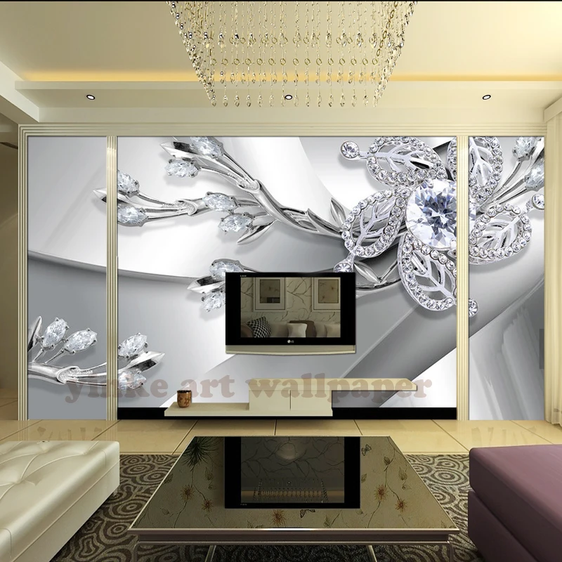 Классические роскошные тисненые алмазные 3D обои высокого качества, фотообои для спальни, стен, ТВ, фоновая настенная бумага