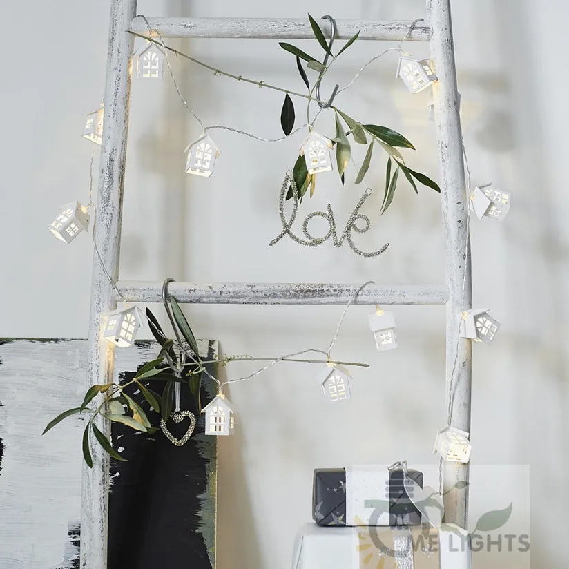 

LED Garland Wood House String lights 2m 10LEDs Room Decorative Lamp Wedding Party Christmas Fairy Lights Novelty Lighting