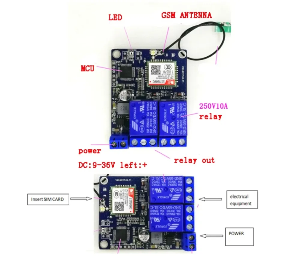Relay Module SMS GSM Remote Control- 