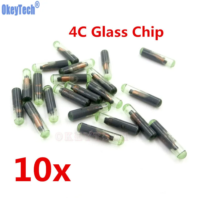 OkeyTech 10pcs/lot Car Key Chips Blank ID 4C Chip Glass ID4C Transponder For Toyota High Quality Auto | Автомобили и мотоциклы