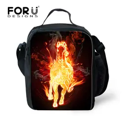 FORUDESIGNS/Прохладный Crazy Horse обед мешок для женские офисные классические изоляцией Пикник Еда сумка Класс дети Messenger Lunchbox Сумочка