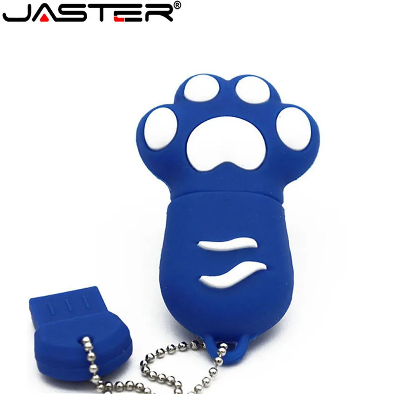 

JASTER Wholesale 6 colors cute Bear claw memory stick pen drive lovely paw usb flash drive 4GB 8GB 16GB 32GB 64GB cartoon gift