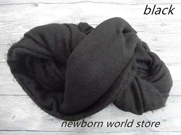 Реквизит для фотосъемки новорожденных, мягкий эластичный реквизит для фотосъемки(50X160 см - Цвет: black