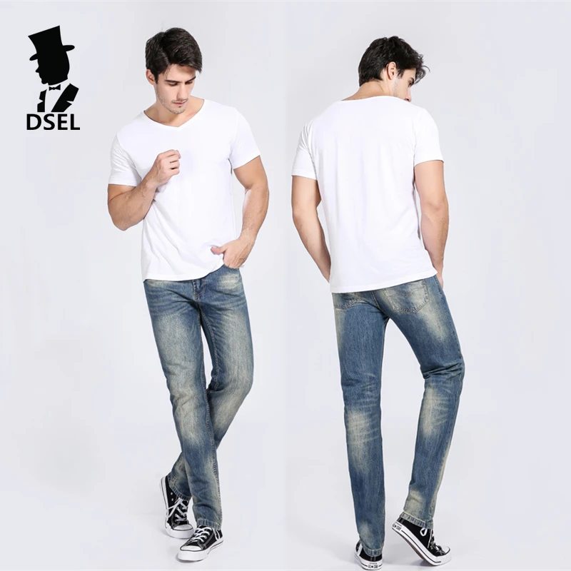 

2017 Fashion Mens Blue Jeans Regular Straight Denim Jean Pants New Famous Brand Dsel Jeans Men With Logo Plus Size SD09