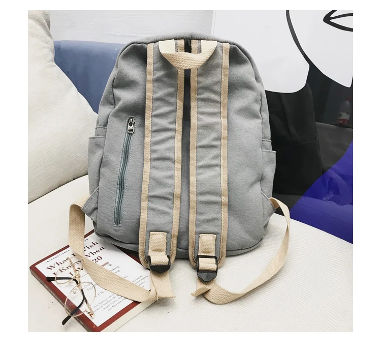 Janespri High Quality Backpack Canvas Women Backpack Solid Mochila Escolar Girls Laptop Backpack School Bags Backpack for teens_35-2_04