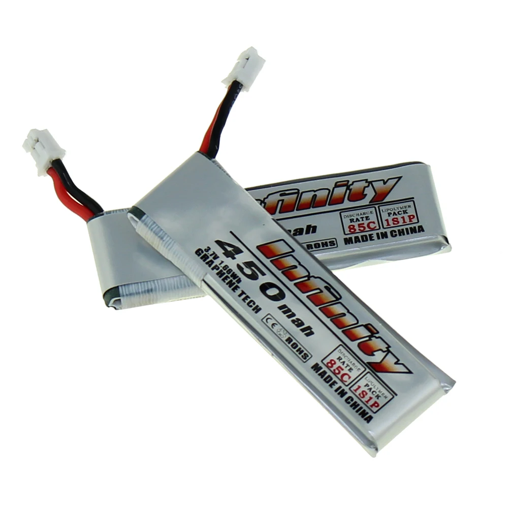 5 шт. аккумулятор Infinity Lipo 1S 3,7 V 3,8 V 450mAh 85C 1S перезаряжаемый FPV аккумулятор с разъемом PH2.0 для внутреннего гоночного дрона