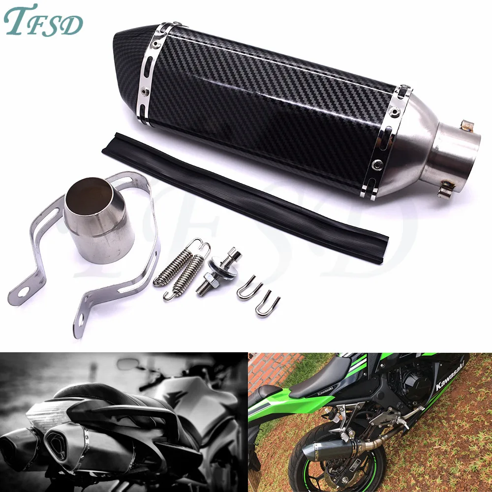 

36-51mm Universal Motorcycle Akrapovic Exhaust Modified Muffler Pipe for KAWASAKI ZX636R ZX6RR ZX6R ZX-6 ZX10R Z1000 NINJA 1000