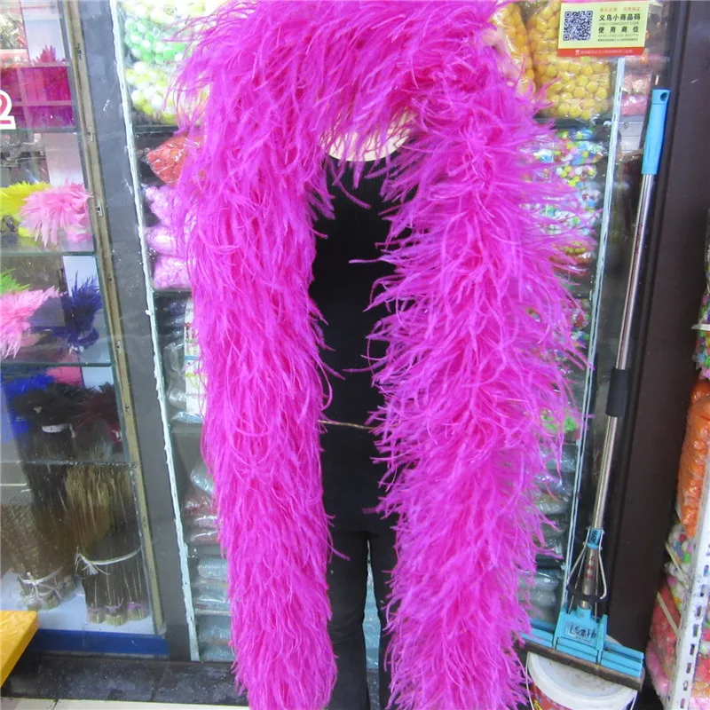 YOYUE 2 метра 6 слой натуральные перья страуса боа красный качество пушистые костюмы/отделка для вечерние/костюм/шаль/доступны