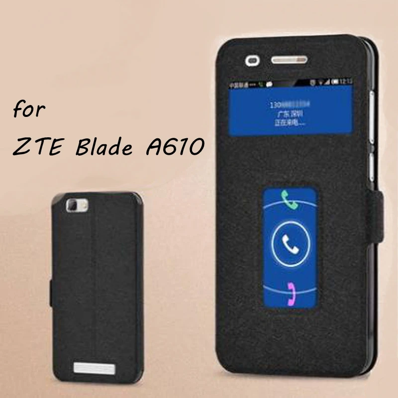 Luxury PU Leather Flip Open Cover Case for ZTE Blade A610