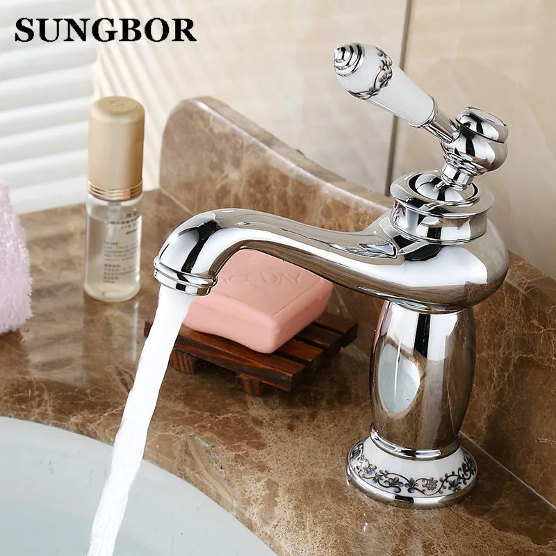 Billige Gold bad wasserhahn antike kupfer wasserhahn messing chrom bad wasserhähne rose gold wasserhähne mischer armaturen Freies verschiffen AL 7152F