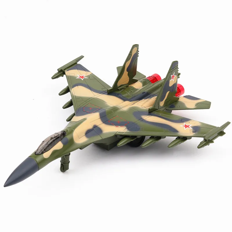Горячая 1:32 Su 35 легированная модель истребителя, моделирование детский звук и свет оттяните модель самолета игрушки
