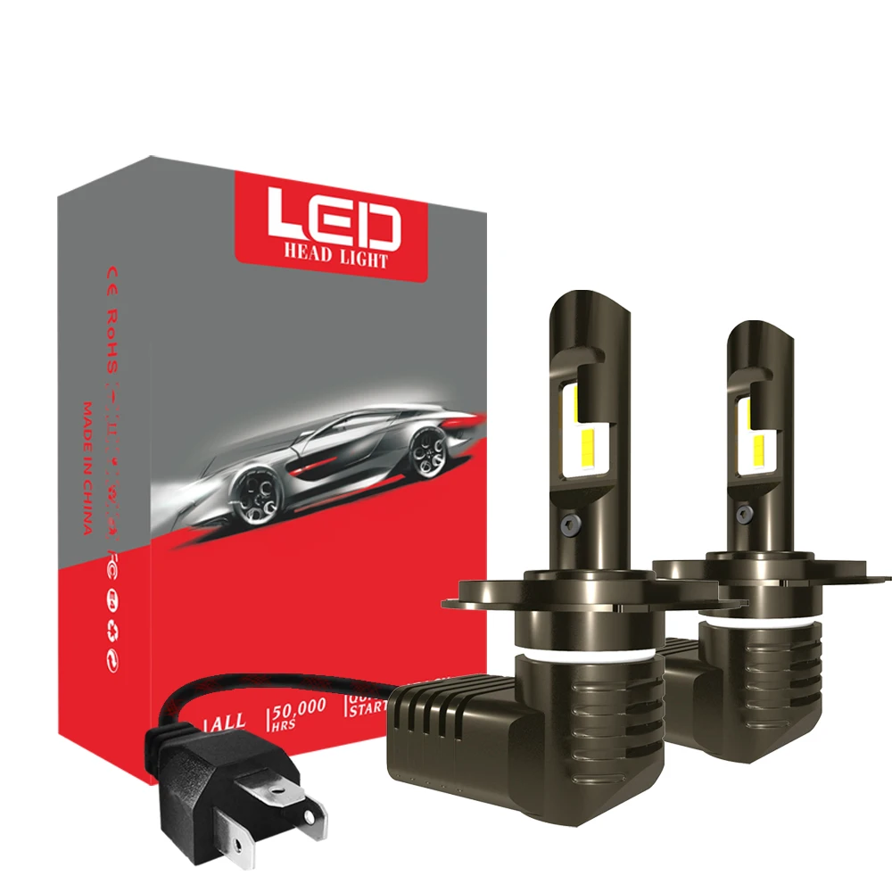 H7 светодиодный автомобильный светильник, лампы CSP 6000 K, Белый светодиодный головной светильник с чипом H4 H7 H11 HB3 9005 9006, лампа для автомобиля, стильный источник для парковки, автомобильные лампы H4