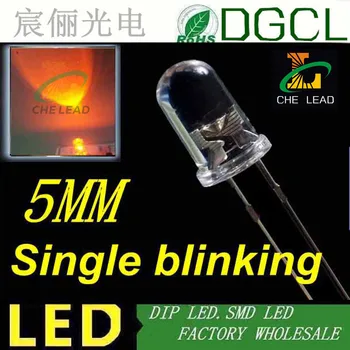 

Orange 5mm round led 1.5Hz Automatic flashing led bulbs(Factory wholesale)20mA LED DIODE