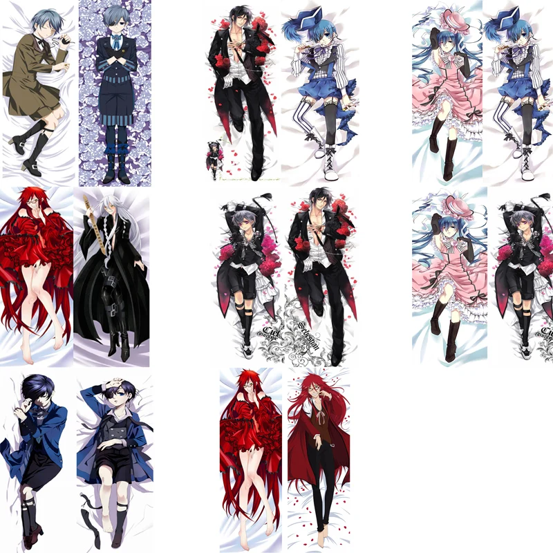 

October update Anime Kuroshitsuji Black Butler Sutcliff Grell Ciel Undertaker hugging Body pillowcase Dakimakura pillow cover