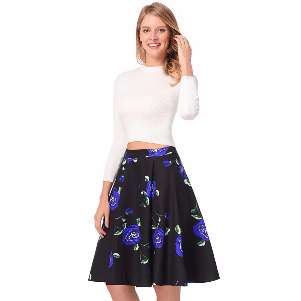 Summer Print Floral Skirts 2018 High Waist Casual Womens Skirts New ...