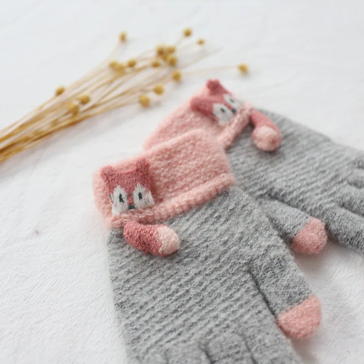 Зимние Детские перчатки для девочек от 3 до 6 лет, детские теплые мягкие вязаные перчатки для мальчиков, модные детские перчатки с героями мультфильмов для девочек