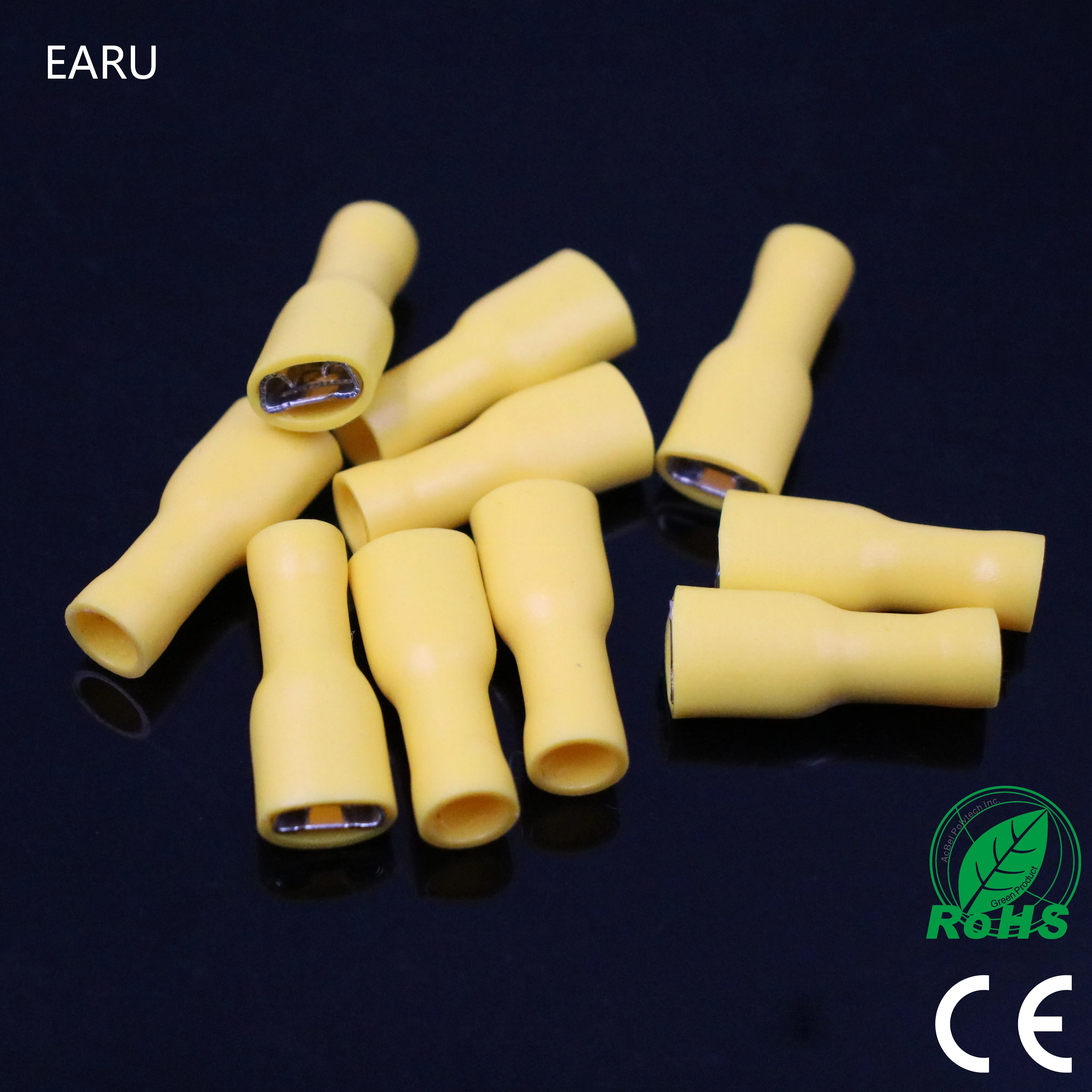 

FDFD5-250 FDFD5.5-250 Female Insulated Electrical Crimp Terminal Connectors Cable Wire Connector 100PCS/Pack AWG 12-10 FDFD