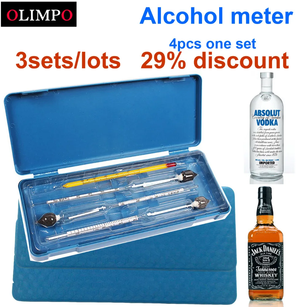 3sets/lot olimpo Alcohol Meter Alcoholometer Wine Meter Measuring