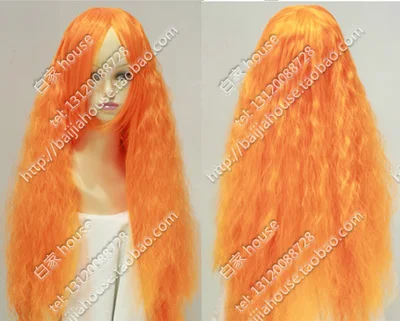 Free shipping High quality wig Lolita harajuku Orange corn hot curly hair Punk orange noodles fluffy face COS |