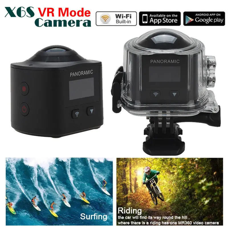

Free shipping!Panoramic X6S 360 degree Wifi Camera 2448*2448 Sport Action Camera Support VR Mode+Remote