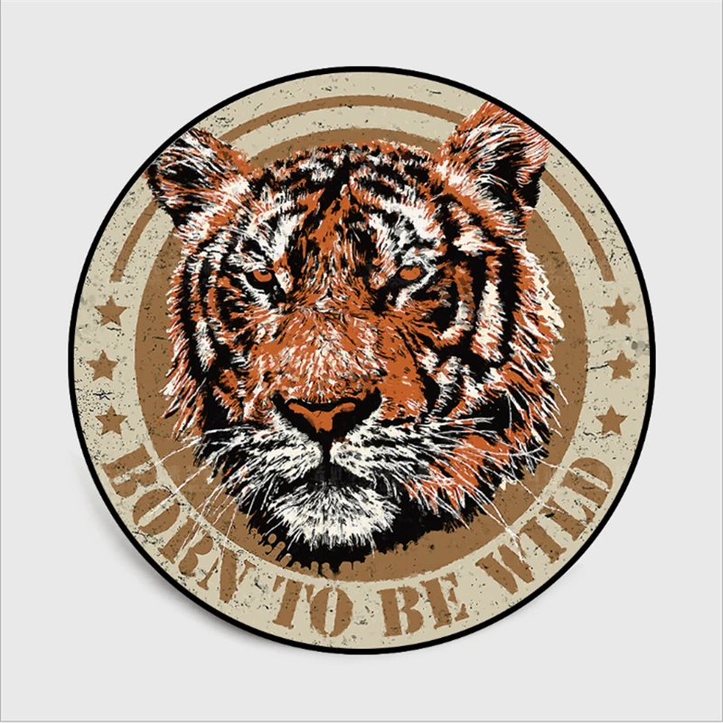 AOVOLL ковры для гостиной, круглый ковер с тигром, ковер для спальни, ковер для детской комнаты, Нескользящие Коврики для гостиной, аксессуары для стола