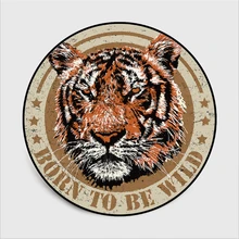 AOVOLL ковры для гостиной, круглый ковер с тигром, ковер для спальни, ковер для детской комнаты, Нескользящие Коврики для гостиной, аксессуары для стола