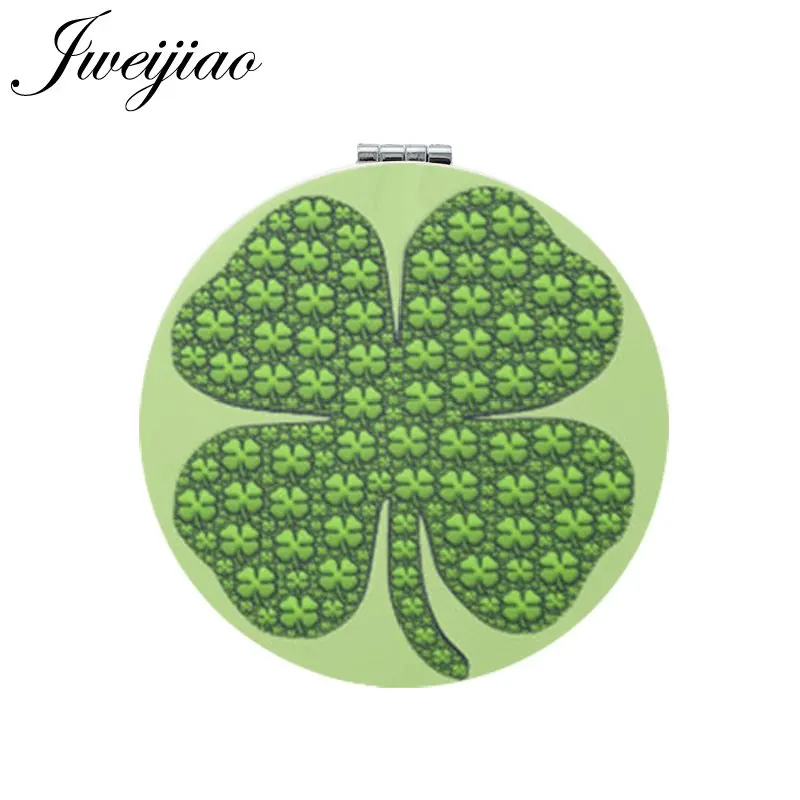 

JWEIJIAO Lucky Clover Mirrors heart love Makeup mirrors Double Sides Hand Mirror new game small mirrors QF336