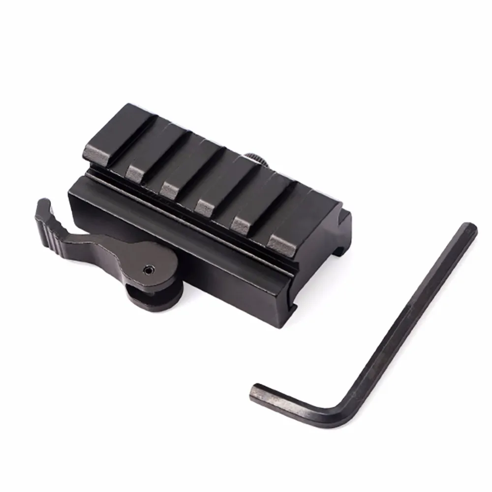 

5 Slots Picatinny/Weaver Rail Base QD Quick Release Riser Scope Mount Adapter Newest
