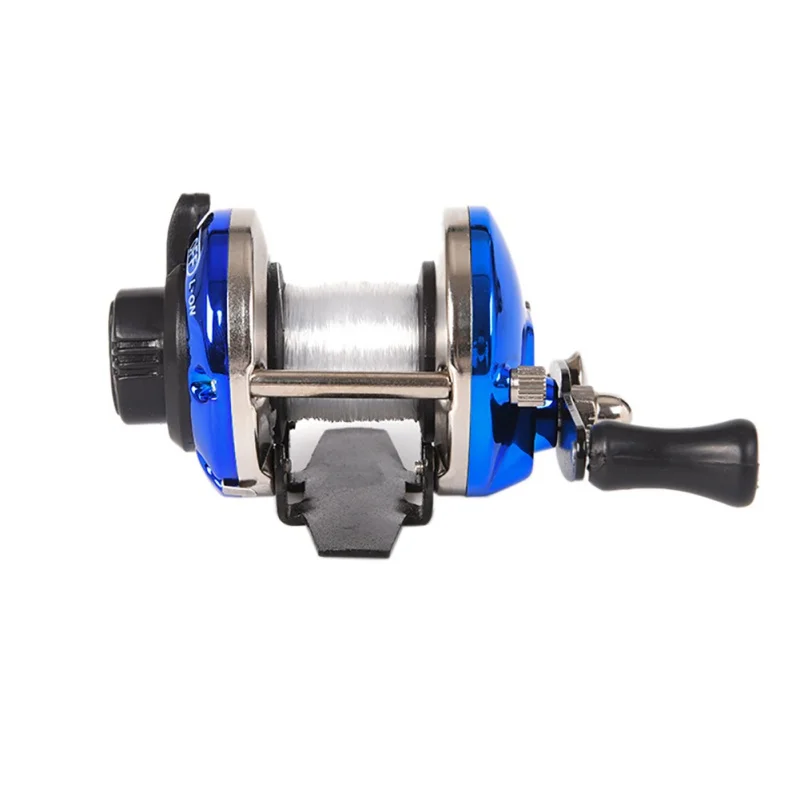 New Mini Metal Bait Casting Spinning Boat Ice Fishing Reel Fish Water Wheel Baitcast Roller Coil with 50M Wire Fishing Supplies