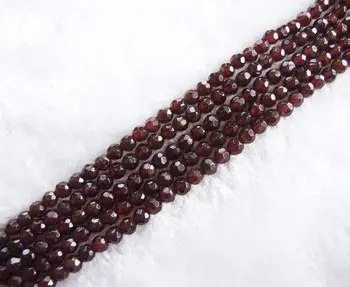 

Jewelry 00563 Wholesale 10 strand 4mm natural faceted red garnet Beads 14"