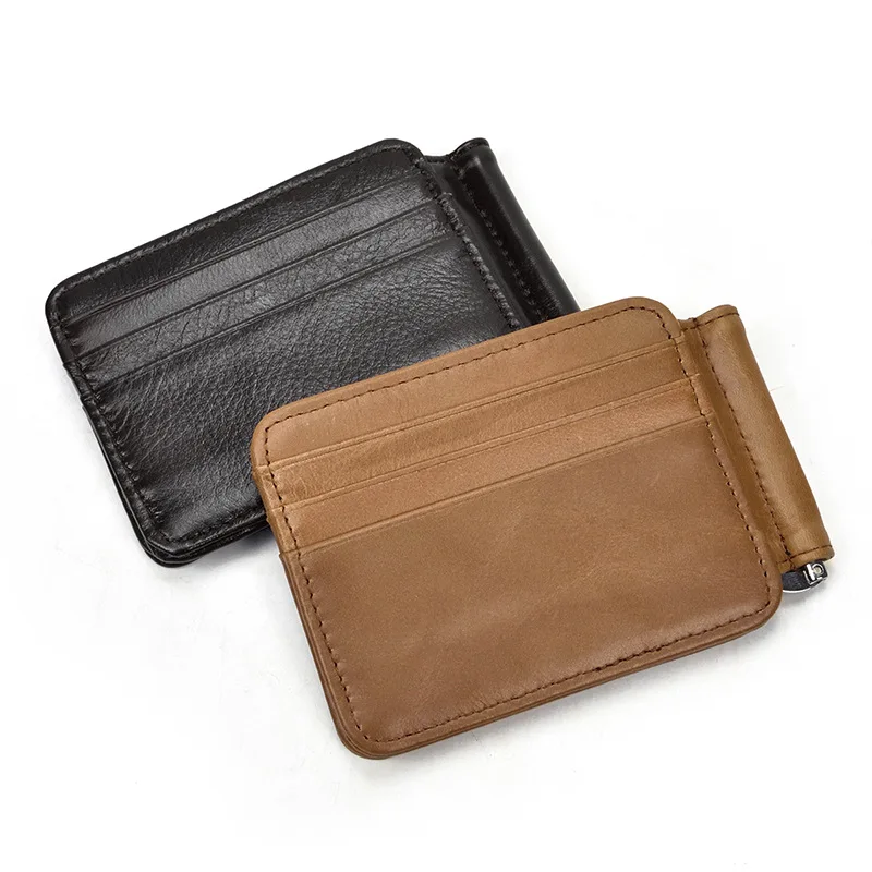 Danjue moda masculina dinheiro clipes carteira preto