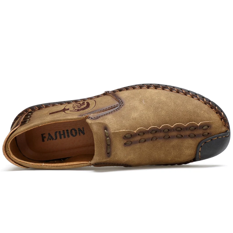 Classic Comfortable Men Casual Shoes Loafers Men Shoes Quality Split Leather Shoes Men Flats Hot Sale Moccasins Shoes Plus Size
