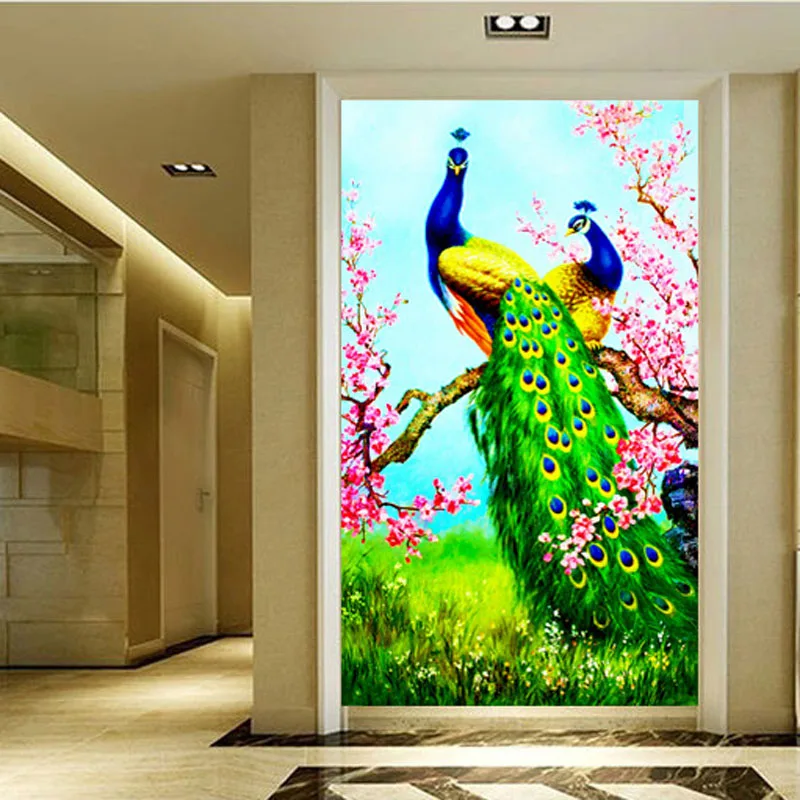 

5D diy diamond embroidery green peacock picture diamond painting cross stitch diamond mosaic animals picture gift