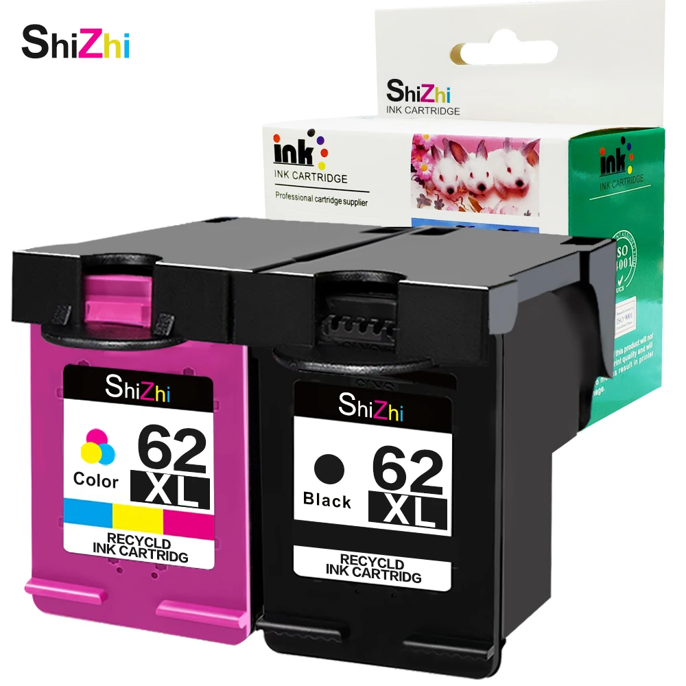 SHIZHI Восстановленный чернильный картридж HP 62 62XL используется в Envy 5640 5642 5643 5644 5646 5660