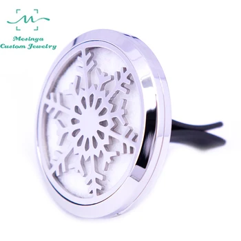 

Mesinya Snowflake(38mm) Air Freshener Diffuser Stainless Steel Car Aromatherapy Free Pads Essential Oil Car Diffuser Lockets