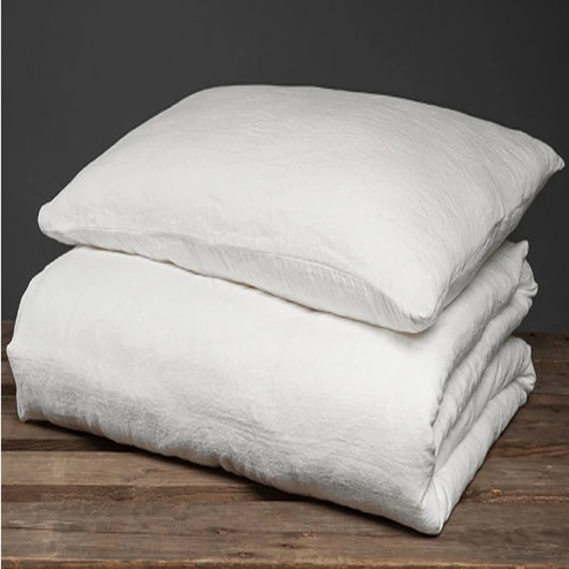 

Washed French linen duvet cover King Size Flax Bed Line Cover Pure Linen Bedding 90"x94" Housse De Couette Qualit Cover