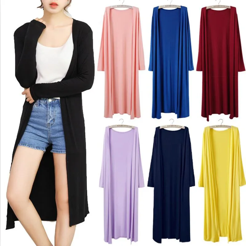 

2019 spring and summer new arrival medium-long knitted thin cardigan sweater air conditioning cape sun protection plus size 4xl