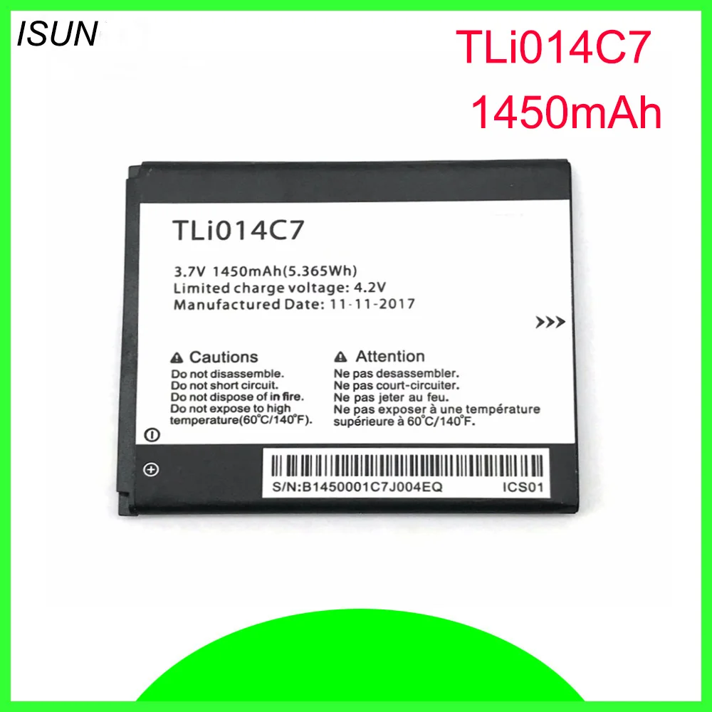 

ISUNOO 10pcs/lot 1450mAh TLi014C7 Phone battery For Alcatel OneTouch Pixi First 4024D 4.0" Mobile Phone
