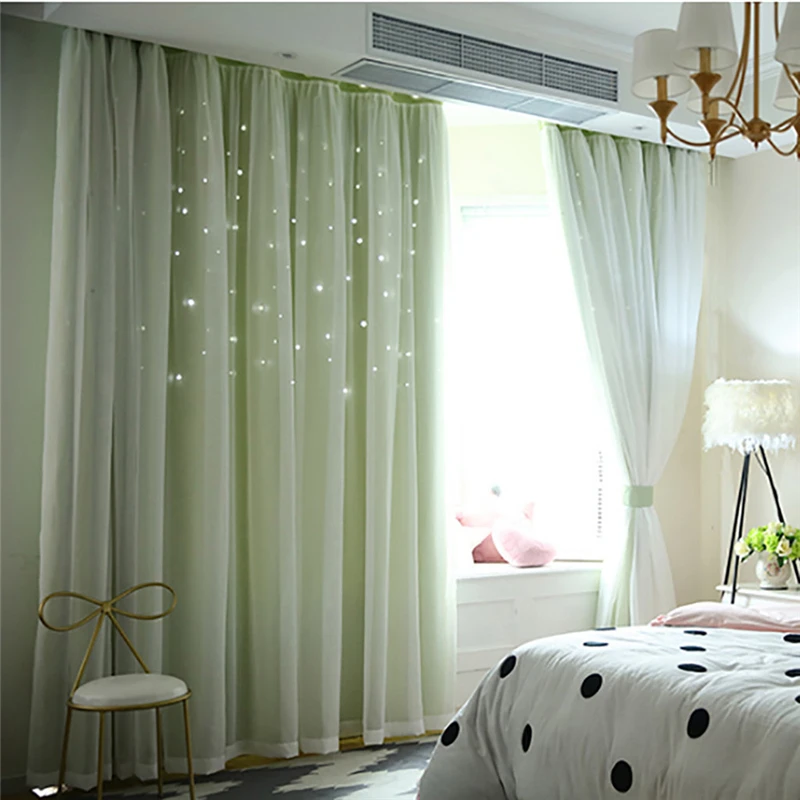 OUNEED звездное небо Sheer Willows шторы, домашний текстиль Gypsophila двухслойный один занавес с вышивкой для окна DropShip Apr26