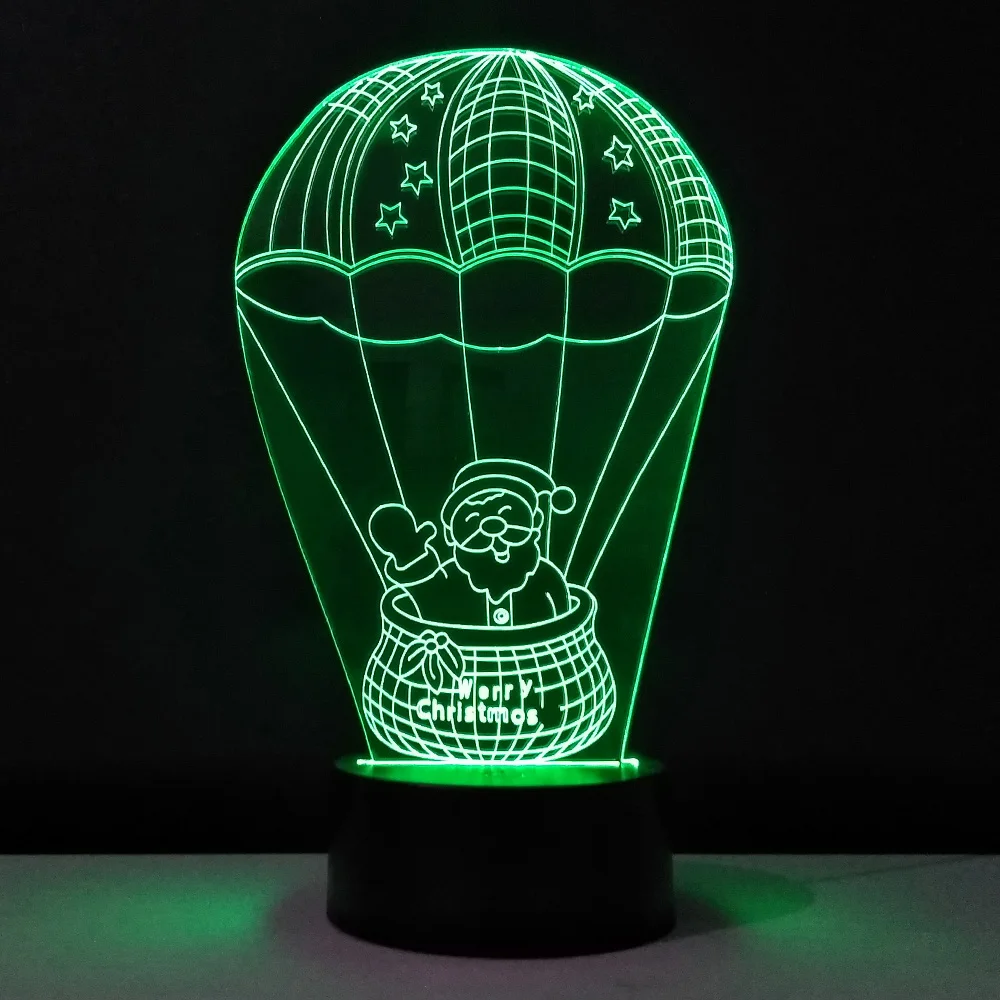 3D ночник Рождество рисунок LED Настольная лампа Разноцветные Детские освещения прозрачный акриловый ремесла Детская Luminaria