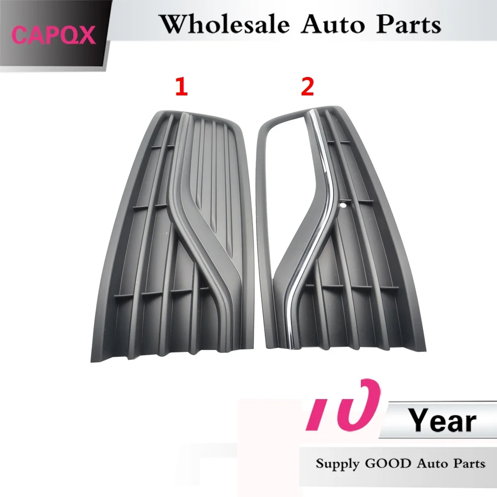 

CAPQX For POLO 2014-2018 Front Bumper Fog Light Grille Cover FogLamp Grille Cap Shell housing replacement Part