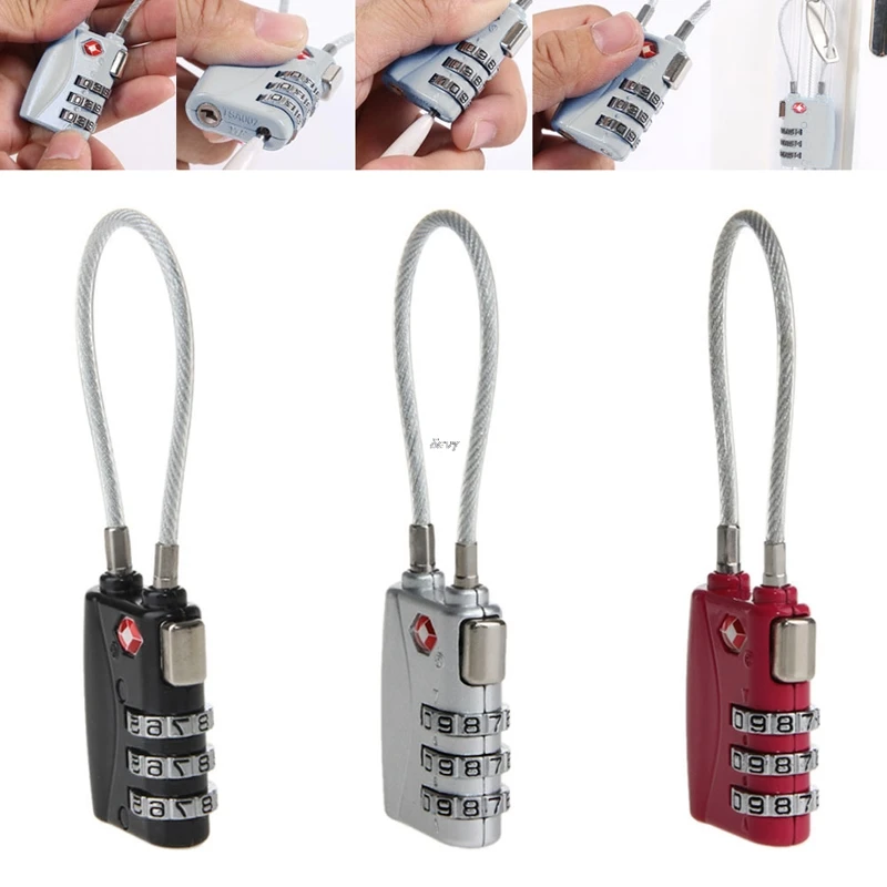 1Pc TSA Resettable 3 Digit Combination Lock Travel Luggage Suitcase